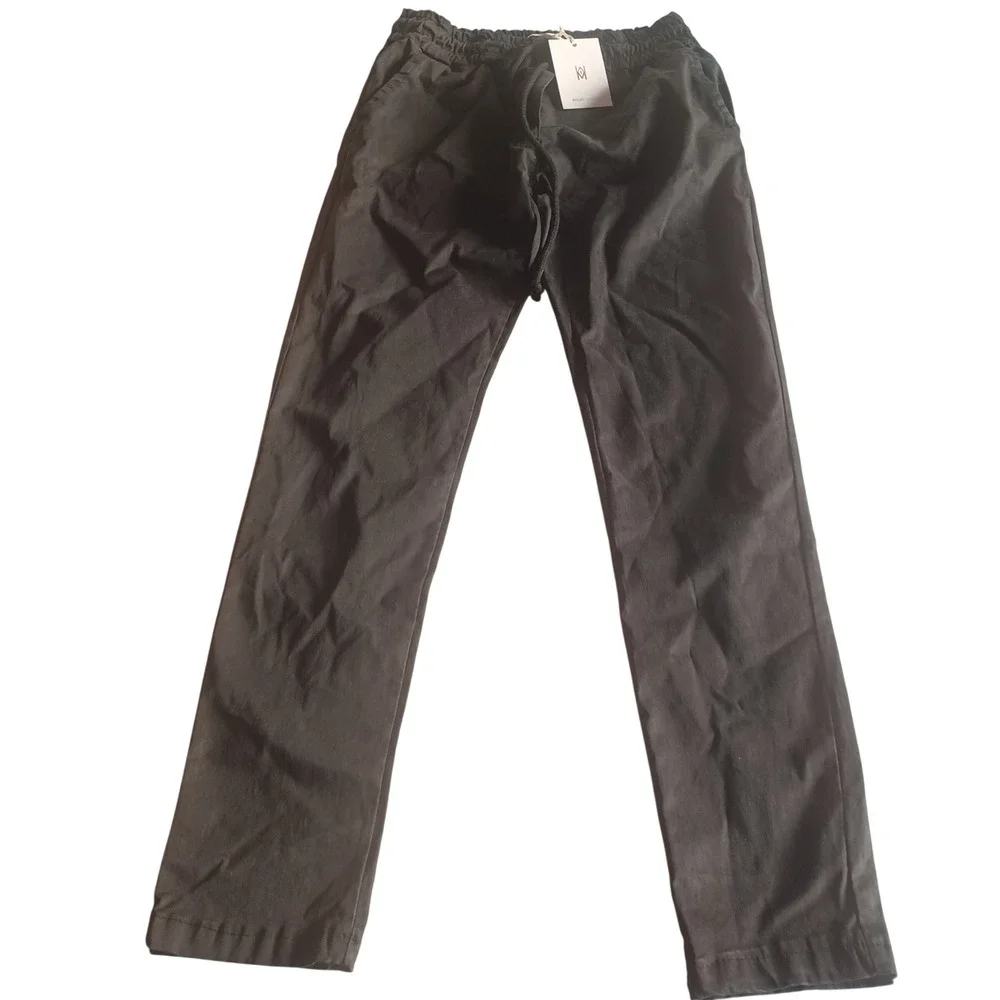 Mojo Sportswear Womens Black Jogger Pants Elastic Waist Drawstring Slim Leg NEW